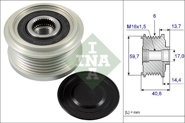 INA Overrunning Alternator Pulley 535022810 - image 2