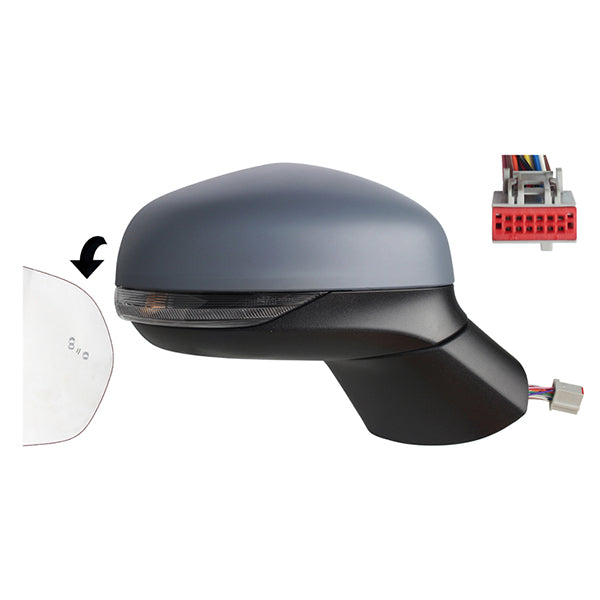 Fits Puma 2019-22 Door Mirror Elec Heat P/Fold Blis Ind Kerb Glass Primed 12 Pi Right - image 2