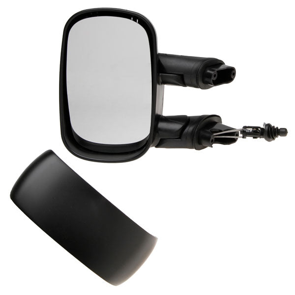 Fits Fiat Doblo Doblo Cargo 2001-2010 Ns Door Mirror Black Cable Inc Glass & Cover - image 2
