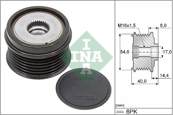 INA Overrunning Alternator Pulley 535033410 - image 2