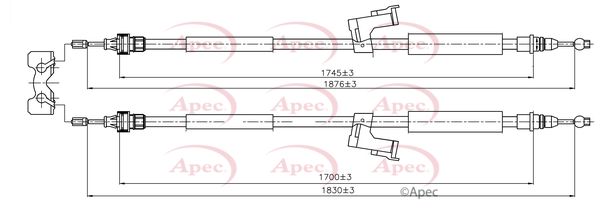 Apec Handbrake Cable CAB1586 - image 2