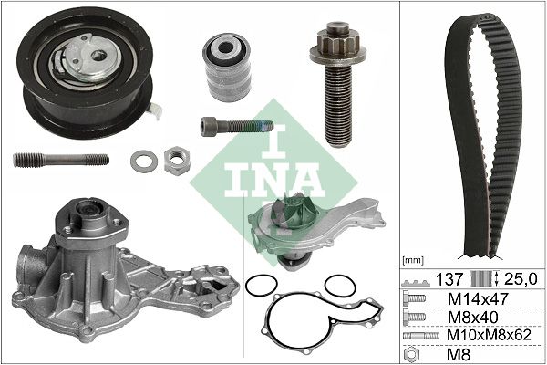 INA Timing Belt Kit & Water Pump 530037730 - image 2