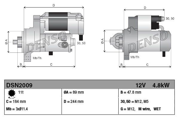 Denso Starter Motor DSN2009 - image 3