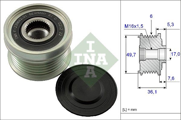 INA Overrunning Alternator Pulley 535013410 - image 2