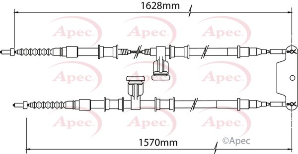 Apec Handbrake Cable CAB1490 - image 2