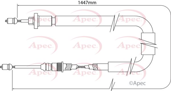 Apec Handbrake Cable CAB1545 - image 2