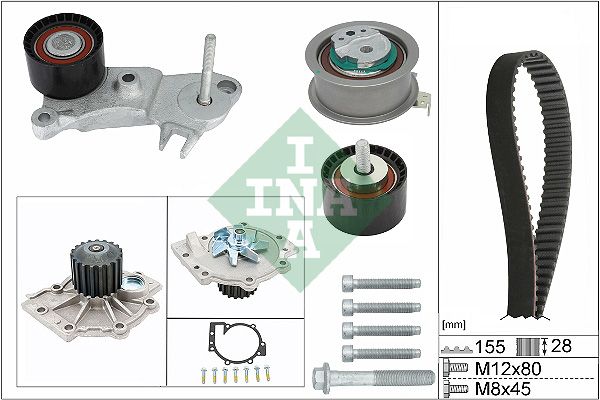 INA Timing Belt Kit & Water Pump 530076230 - image 2