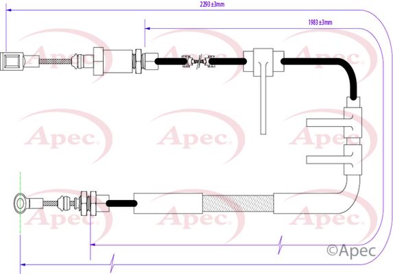 Apec Handbrake Cable CAB1224 - image 2