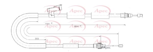 Apec Handbrake Cable CAB1592 - image 2