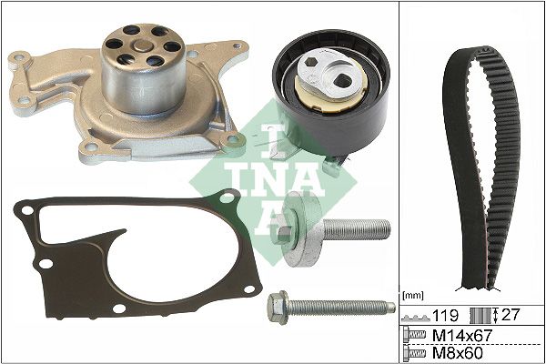 INA Timing Belt Kit & Water Pump 530060730 - image 2