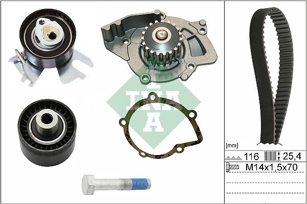 INA Timing Belt Kit & Water Pump 530044930 - image 2