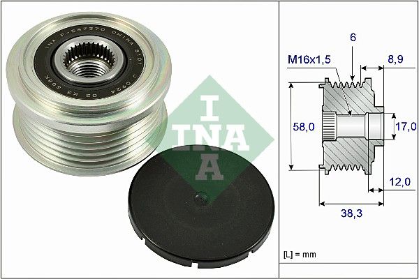 INA Overrunning Alternator Pulley 535026610 - image 2
