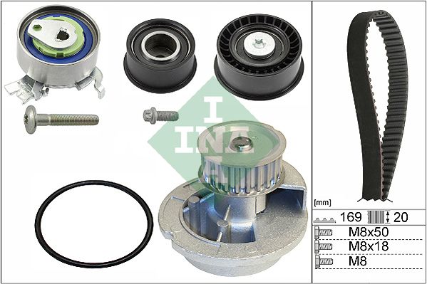 INA Timing Belt Kit & Water Pump 530007831 - image 2