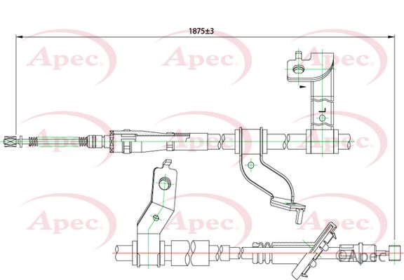 Apec Handbrake Cable CAB1237 - image 2