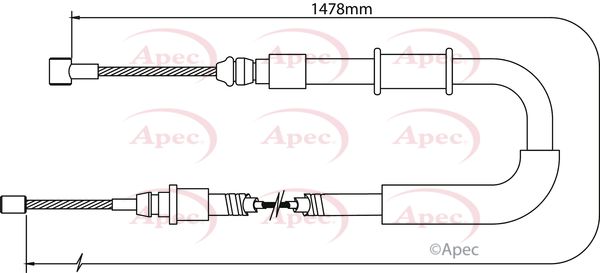Apec Handbrake Cable CAB1072 - image 2