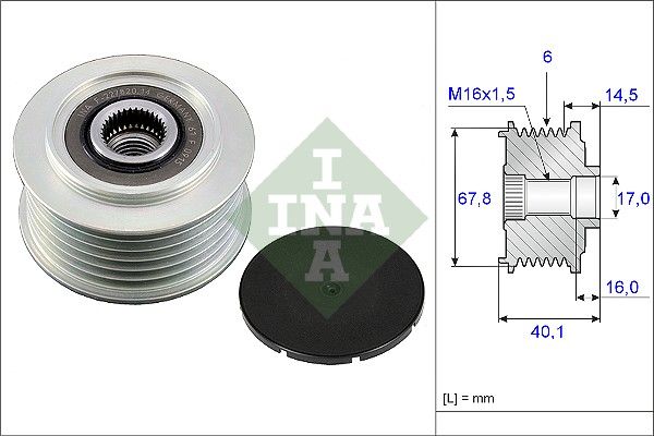 INA Overrunning Alternator Pulley 535004710 - image 2