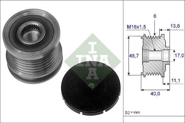 INA Overrunning Alternator Pulley 535008510 - image 2