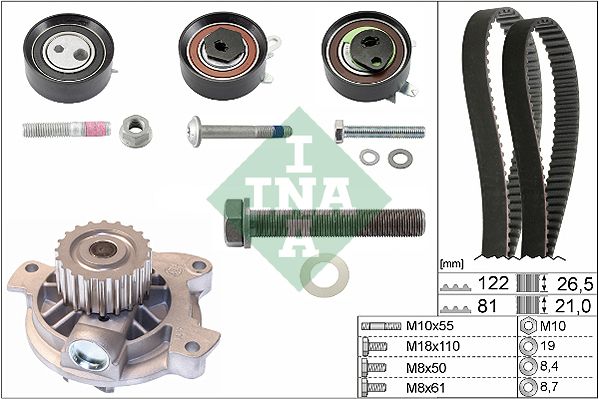 INA Timing Belt Kit & Water Pump 530048330 - image 2