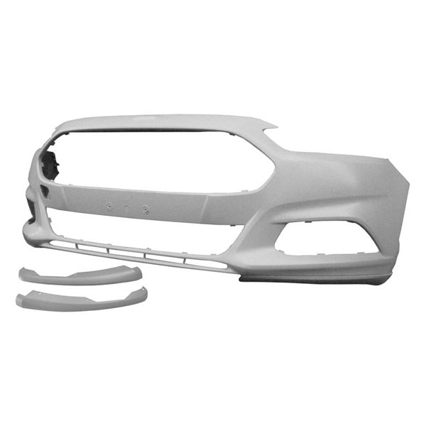 Fits Ford Mondeo 2014-2019 Front Bumper Primed No Pdc Holes & 2 Spoilers - image 2