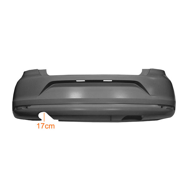 Fits VW Polo Hatch 2009-2016 Rear Bumper Primed & Exhaust Trim - image 2