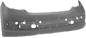 Fits Peugeot 207 2006-2011 Rear Bumper Primed No Exhaust Cutout Not Sport Models - image 2