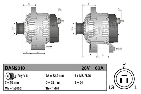 Denso Alternator DAN2010 - image 3