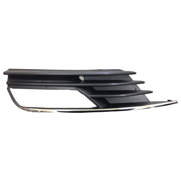 Fits Audi A3 2013-2020 Ns Front Bumper Grille & Fog Lamp Hole & Chrome Moulding - image 2