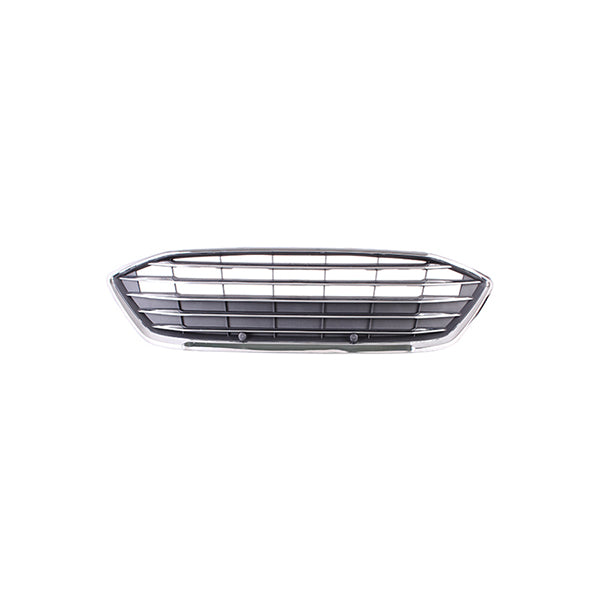 Fits Ford Focus 2018-2024 Front Bumper Main Grille With Trim Strip Black/Chrome - image 2