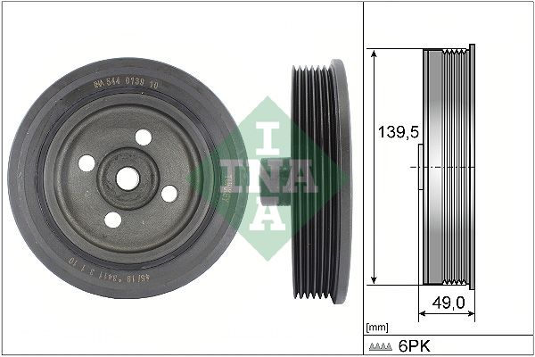 INA Crankshaft Pulley (tvd) 544013910 - image 2
