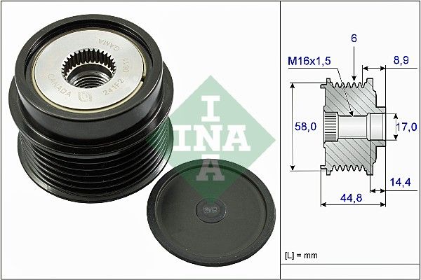 INA Overrunning Alternator Pulley 535027110 - image 2