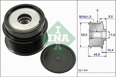 INA Overrunning Alternator Pulley 535027110