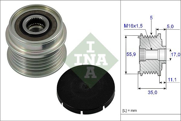 INA Overrunning Alternator Pulley 535000510 - image 2