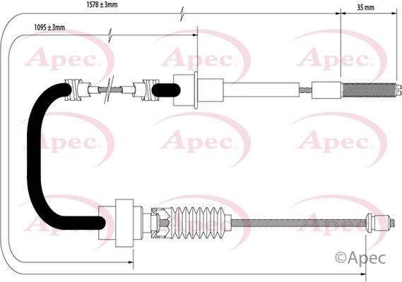 Apec Handbrake Cable CAB1570 - image 2
