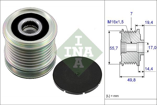 INA Overrunning Alternator Pulley 535016510 - image 2