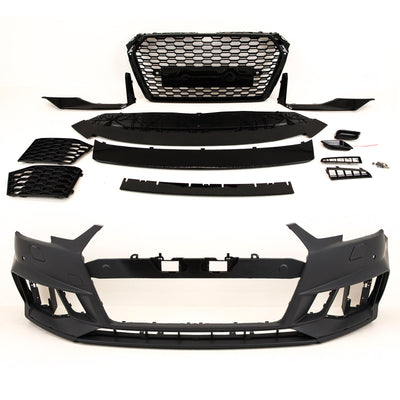 Fits Audi A4 B9 Facelift 2015-18 Front Bumper Bodykit Honeycomb Grilles Spoilers