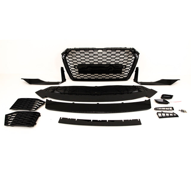 Fits Audi A4 B9 Facelift 2015-18 Front Bumper Bodykit Honeycomb Grilles Spoilers - image 2