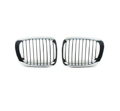 Fits BMW 3 E46 1998-2003 Coupe Convertible 2 Door Kidney Grille Pair Full Chrome