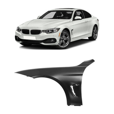 Fits BMW 4 Series F32 Coupe 2013-2017 Front Wing Primed With Moulding Holes Passenger Side - tradevehicleparts.co.uk