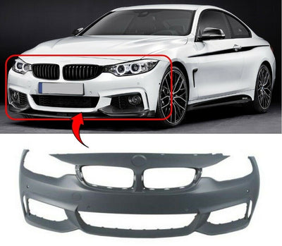 Fits BMW 4 F36 Gran Coupe 2014-2020 Front Bumper Primed M-Sport Models Only With Sensor Holes