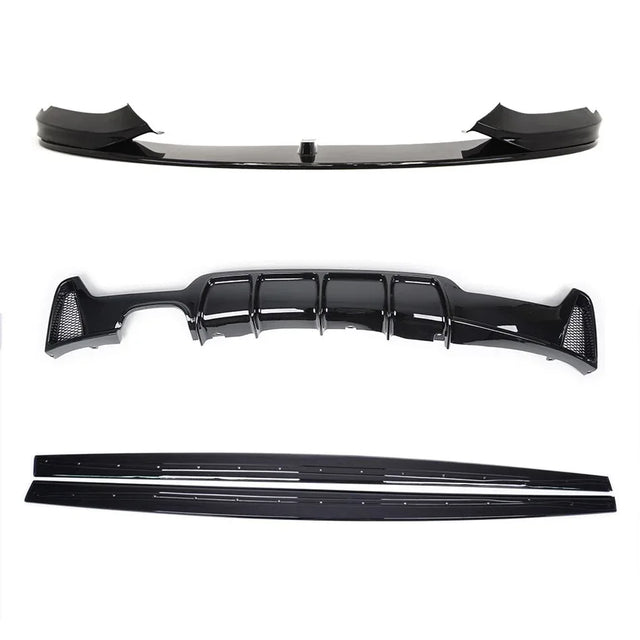 Fits BMW 4 Series F32 F33 F36 Body Kit Front Lip Side Skirt Diffuser Gloss Black - image 2