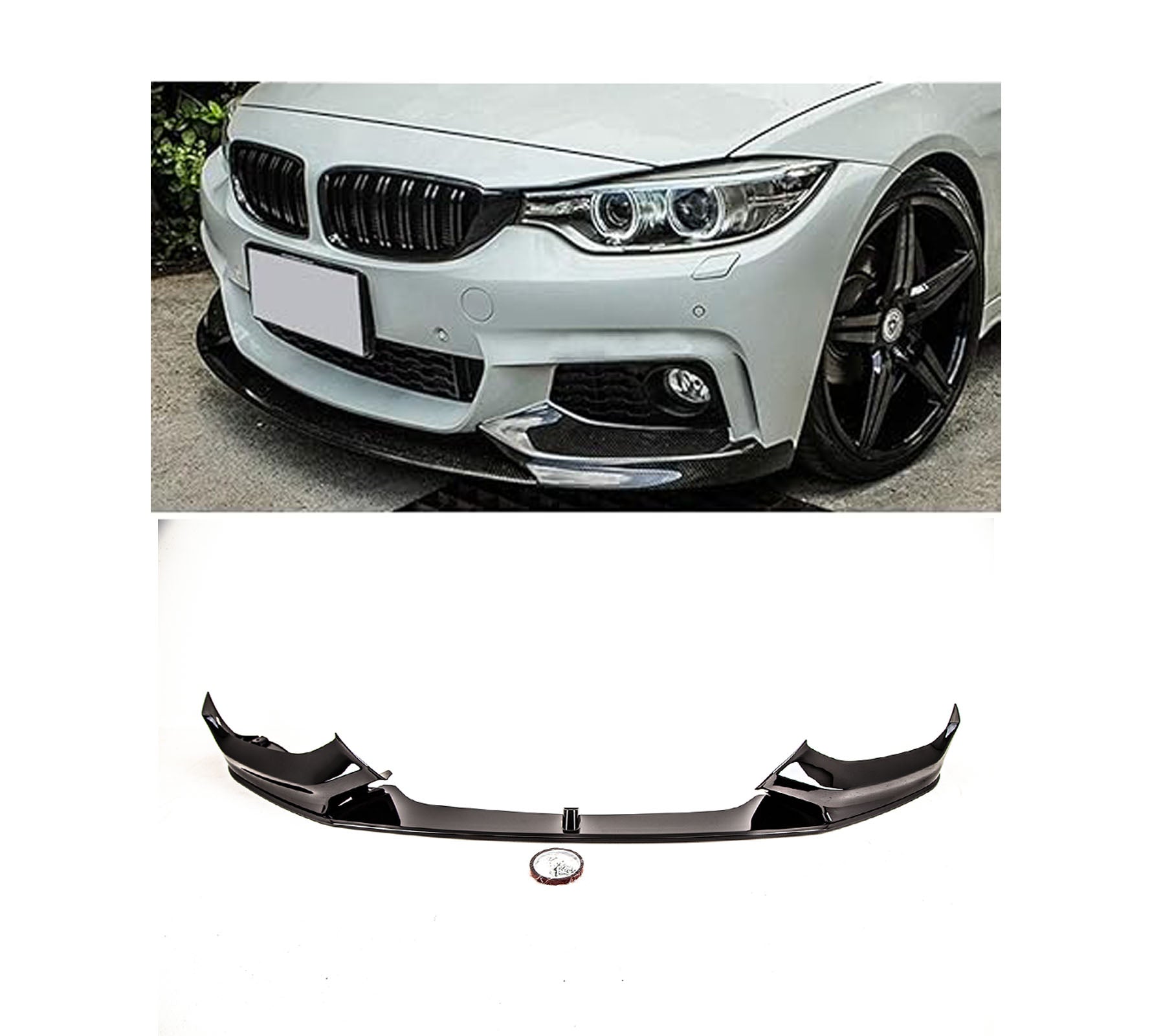 Fits BMW 1 Series F20 F21 Pre-Facelift 2011-2015 Front Splitter M Performance Style Gloss Black