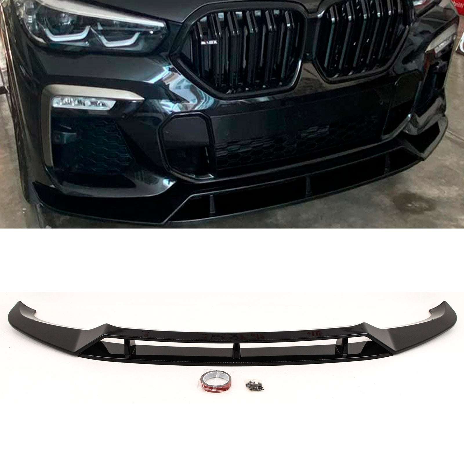 Fits BMW X6 G06 2019-2022 Front Lip Splitter Spoiler Black Series Style Gloss