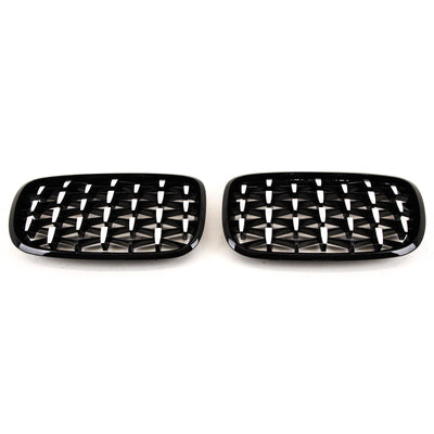 Fits BMW X5 X5M E70 X6 X6M E71 2007-2014 Front Kidney Grilles Gloss Black & Chrome