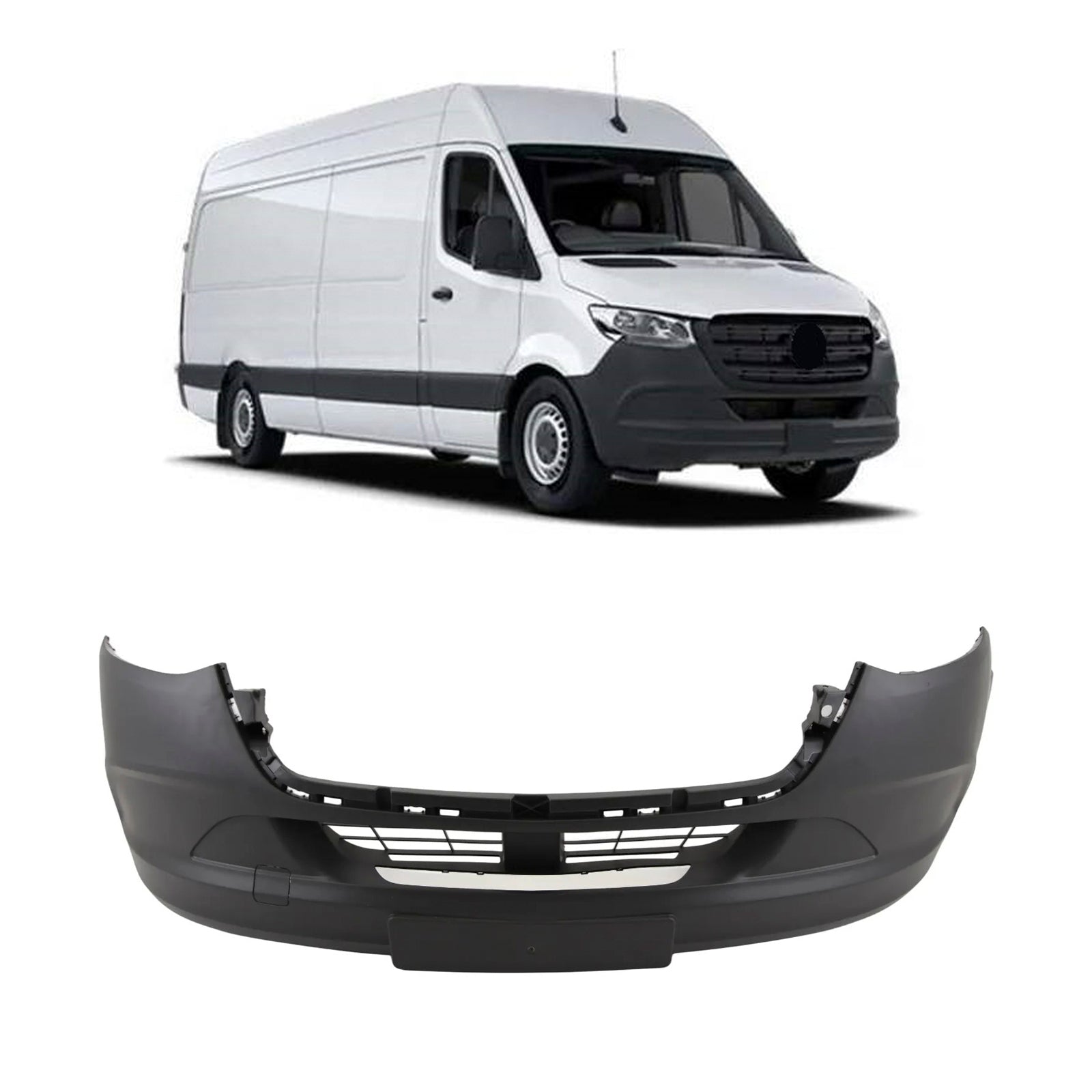 For Mercedes Sprinter 2018-2024 Front Bumper Without PDC & Without Washer Holes