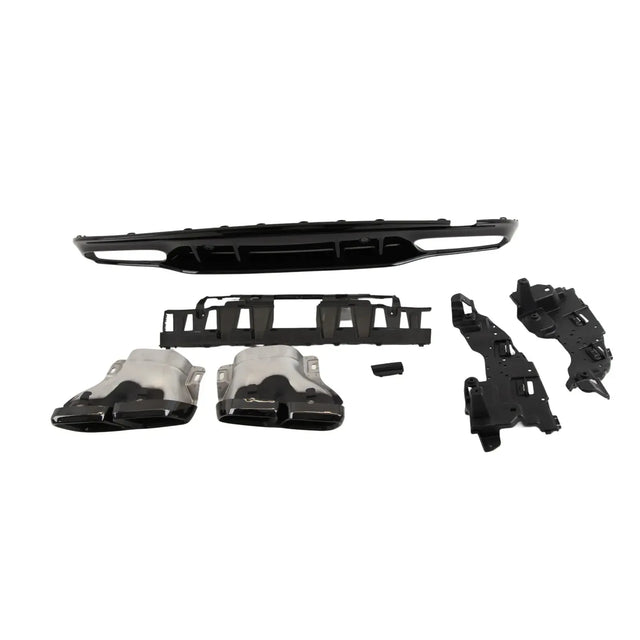 Fits Mercedes C Class W205 S205 Sport Rear Bumper Diffuser Exhaust Tips - image 2