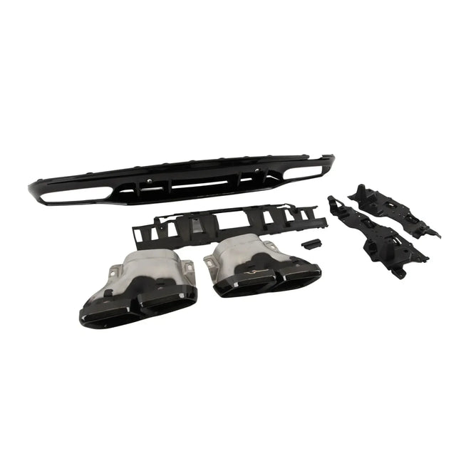 Fits Mercedes C Class W205 S205 Sport Rear Bumper Diffuser Exhaust Tips - image 3