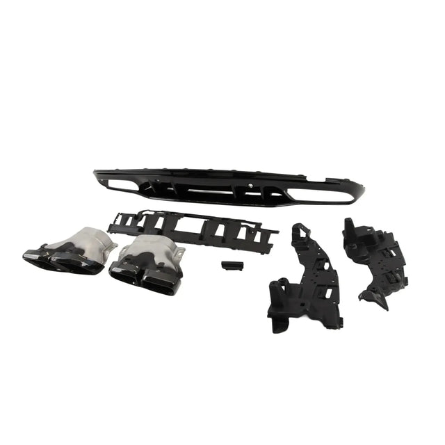 Fits Mercedes C Class W205 S205 Sport Rear Bumper Diffuser Exhaust Tips - image 4