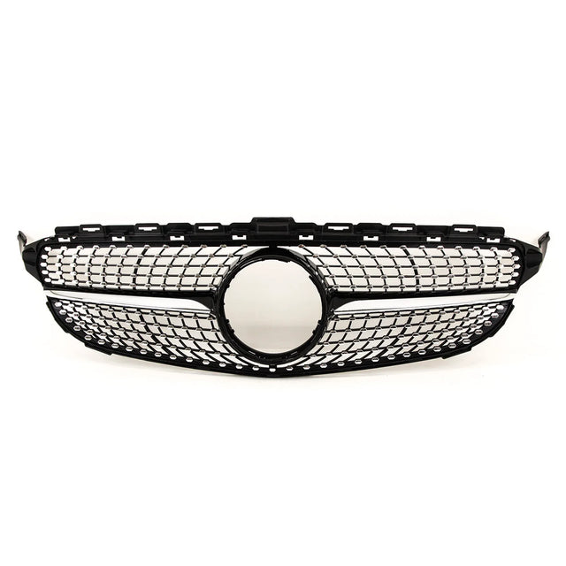 Fits Mercedes C Class W205 2014-2018 Front Bumper Grille Gloss Black W/ Chrome Pins Sport - image 2