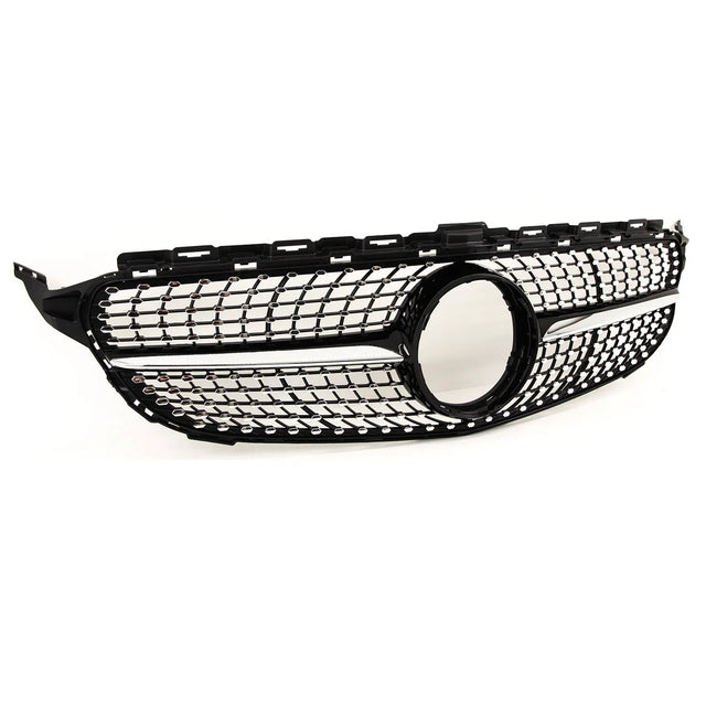 Fits Mercedes C Class W205 2014-2018 Front Bumper Grille Gloss Black W/ Chrome Pins Sport - image 3