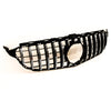 Fits Mercedes C Class W205 2014-2018 Front Bumper Grille Gloss Black With Chrome Slats thumbnail